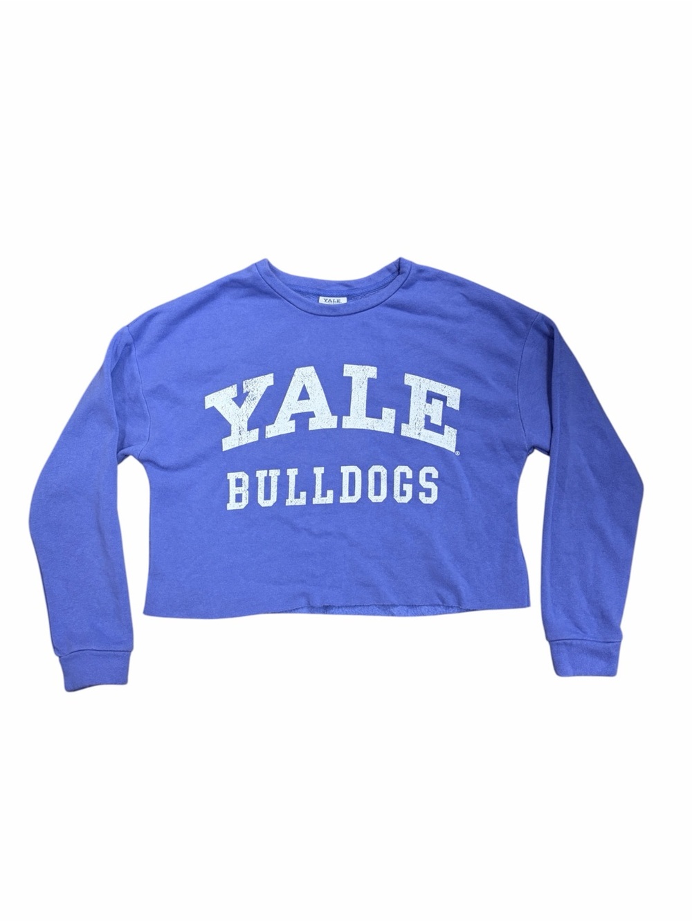 Yale Bulldogs Cropped Crewneck Sweatshirt Purple - Size M